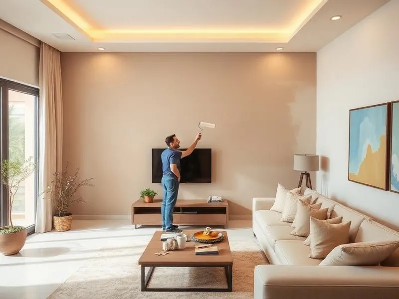 ديكورات الجدران الحديثة بالأصباغ في فلل دبي